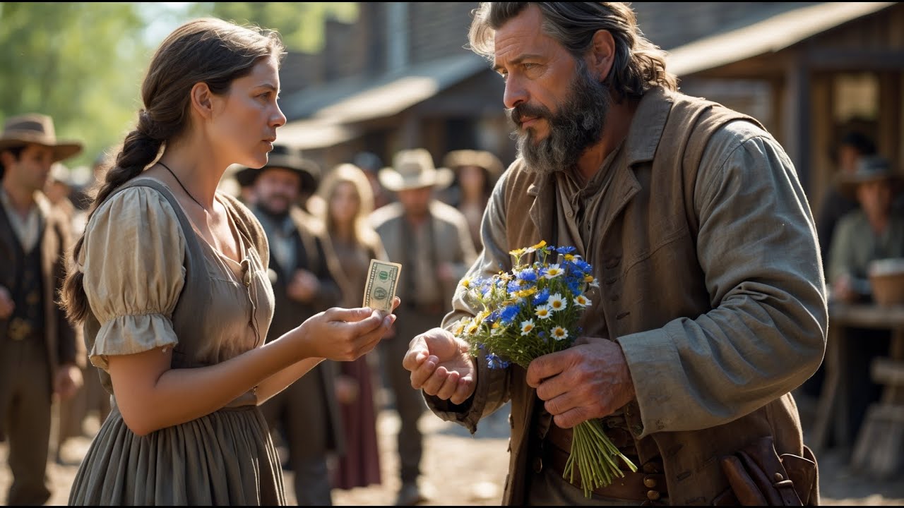 She Bought the Feared Mountain Man with Her Last Dollar—But He Used It to Buy Her Flowers
