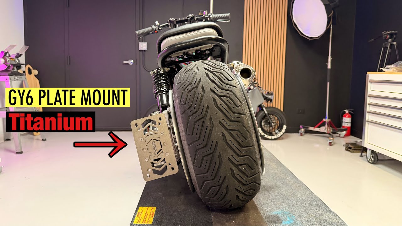 GY6 Titanium License Plate Bracket - ProBld
