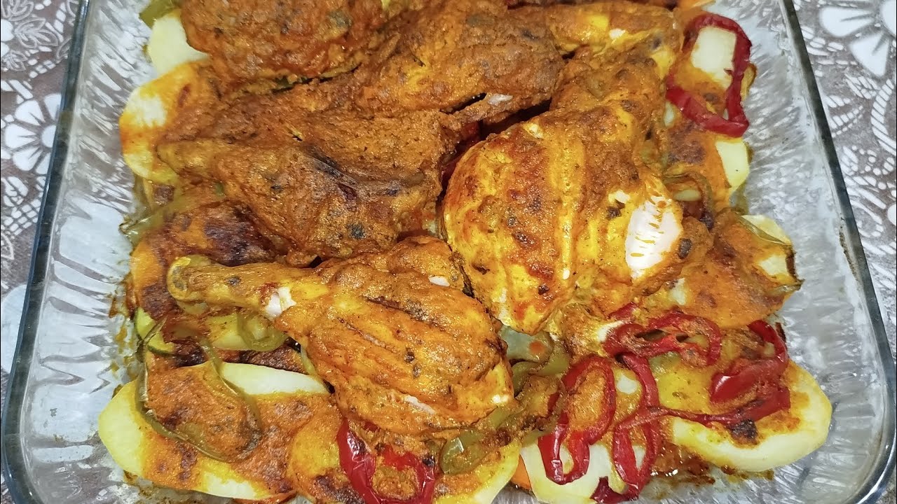  دجاج🍗 مع الخضر في الفرن كيجي محمر ومعلك😋 بتتبيلة مميزة ورهيبة بمذاق لا يقاوم‼️يوم 12 يوم من رمضان 🌙