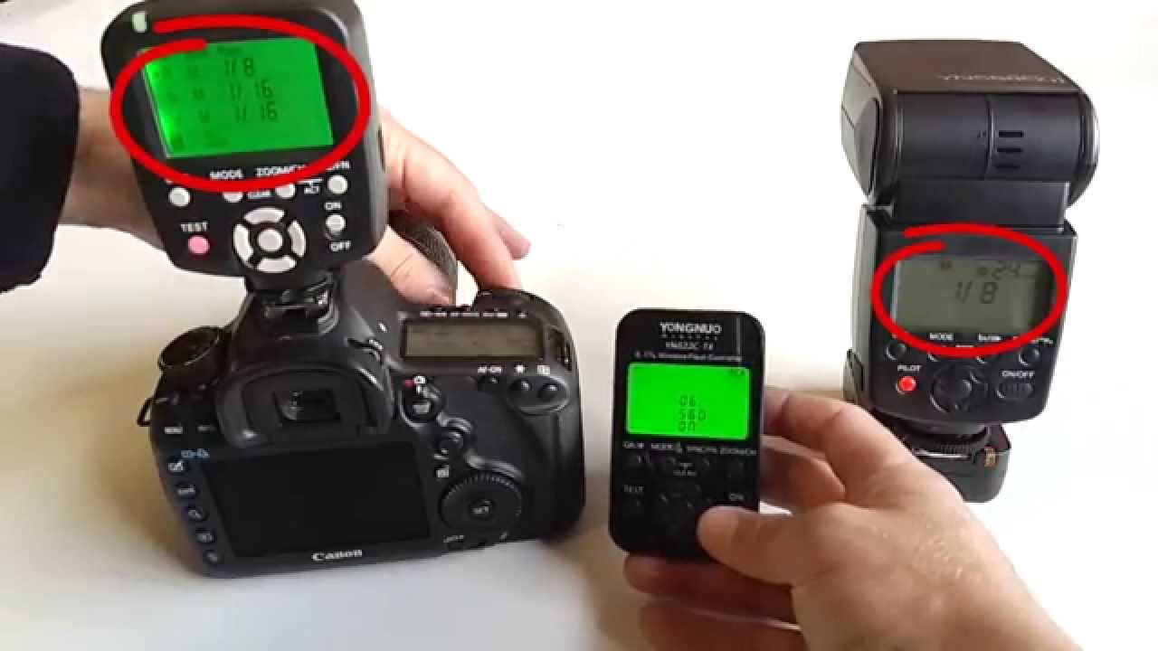 Yongnuo YN560TX controlando el flash YN568EX II mediante el YN 622TX
