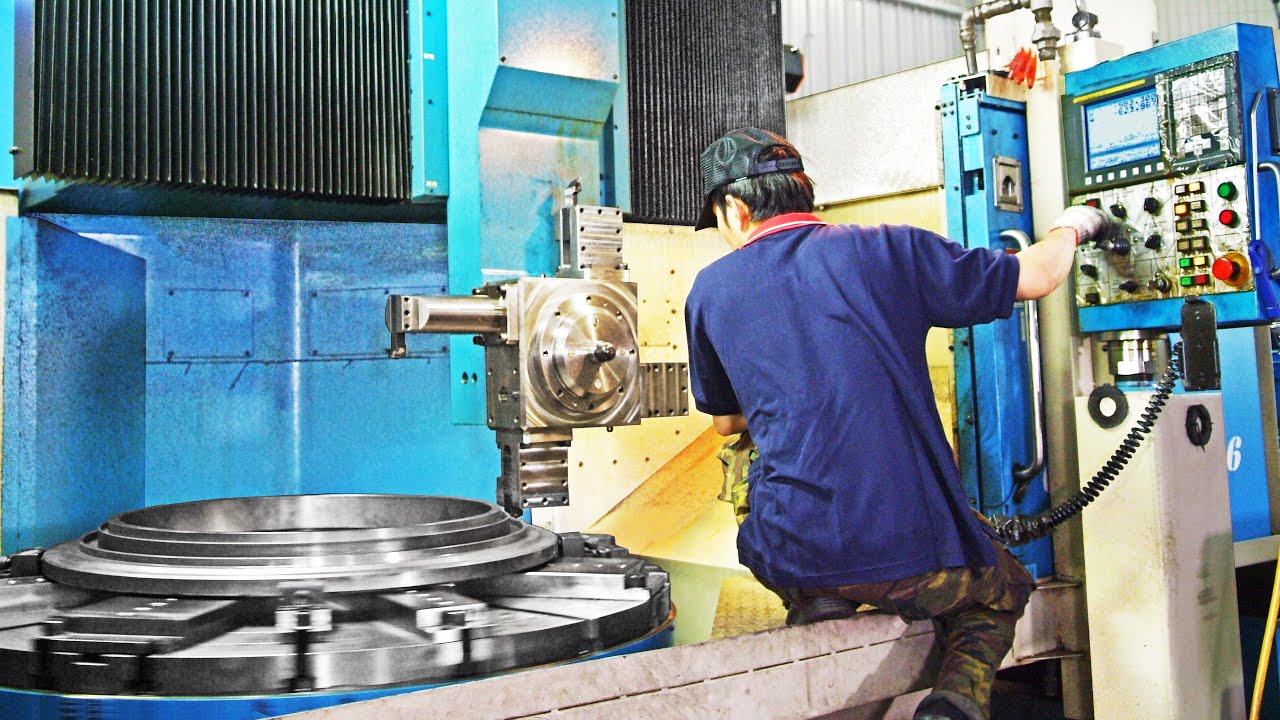 【巨型CNC立式車床加工】操作實況錄影