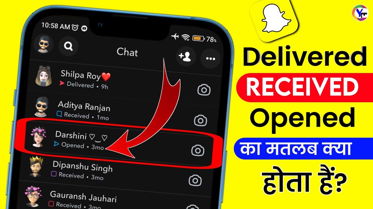 Snapchat pe Opened, Received, Delivered ka matlab 🤔kya hota hai ?