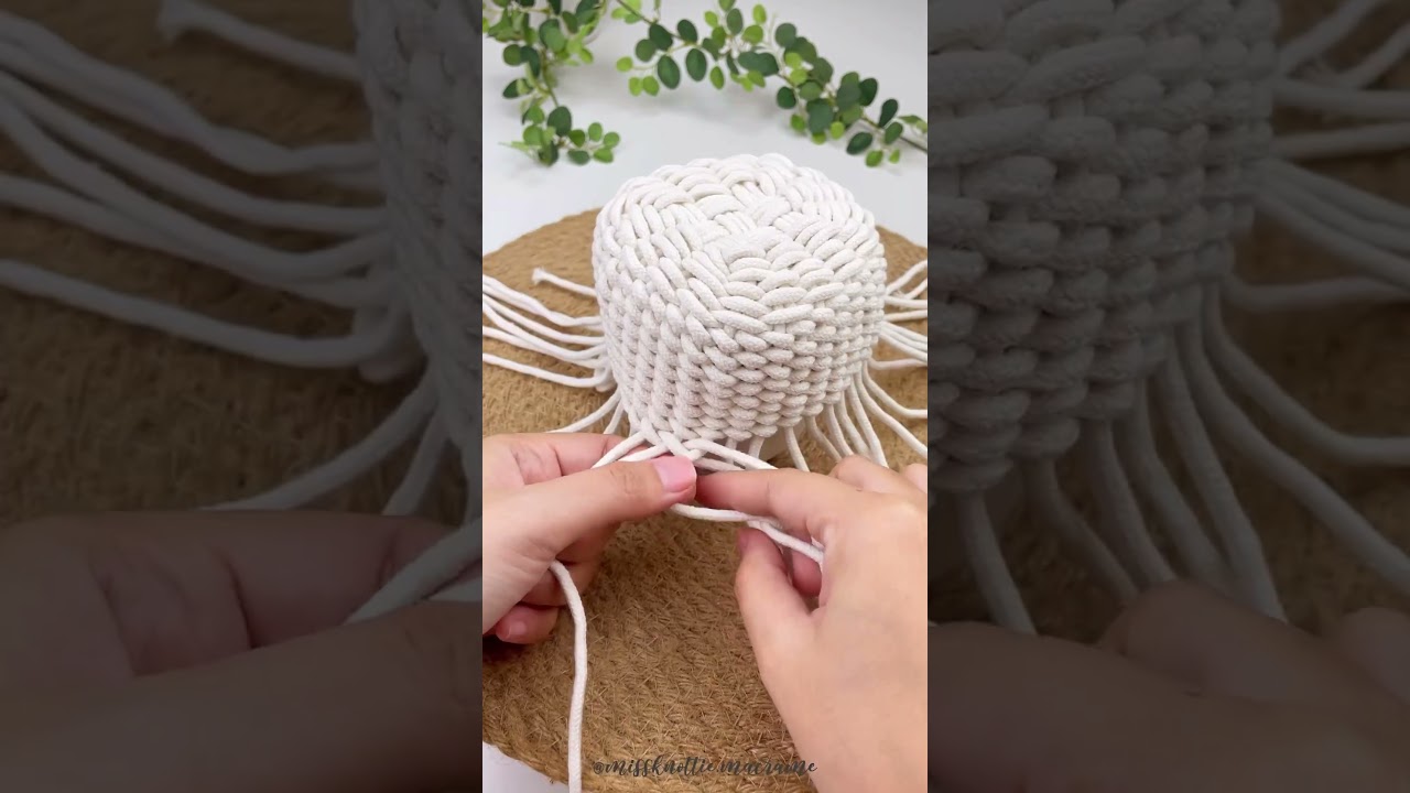 Making weaving basket #weaving #diy  #macrametutorial