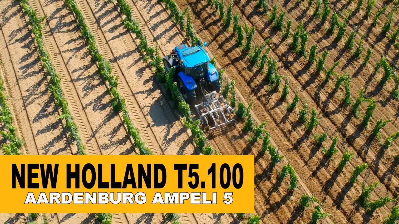 Aardenburg Ampeli 5  vineyard cultivator - New Holland T5.100 tractor in vineyard
