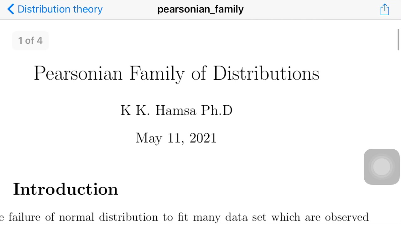 Pearsonian Family of Distributions