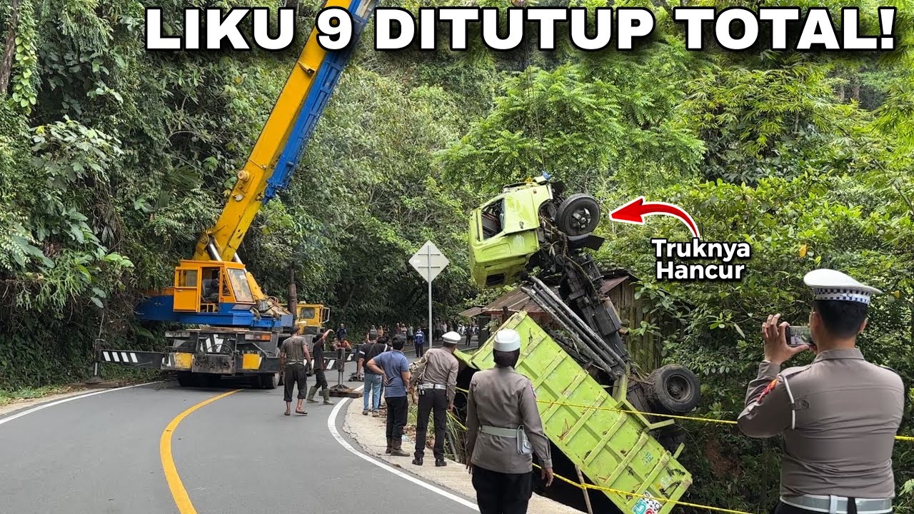 JALAN DITUTUP TOTAL‼️EVAKUASI TRUK BATU BARA DARI JURANG LIKU 9