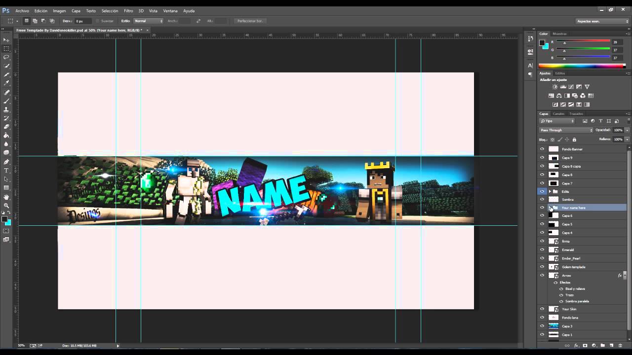 Free banner |Templade minecraft  photoshop and cinema 4D BY davidsneokiller