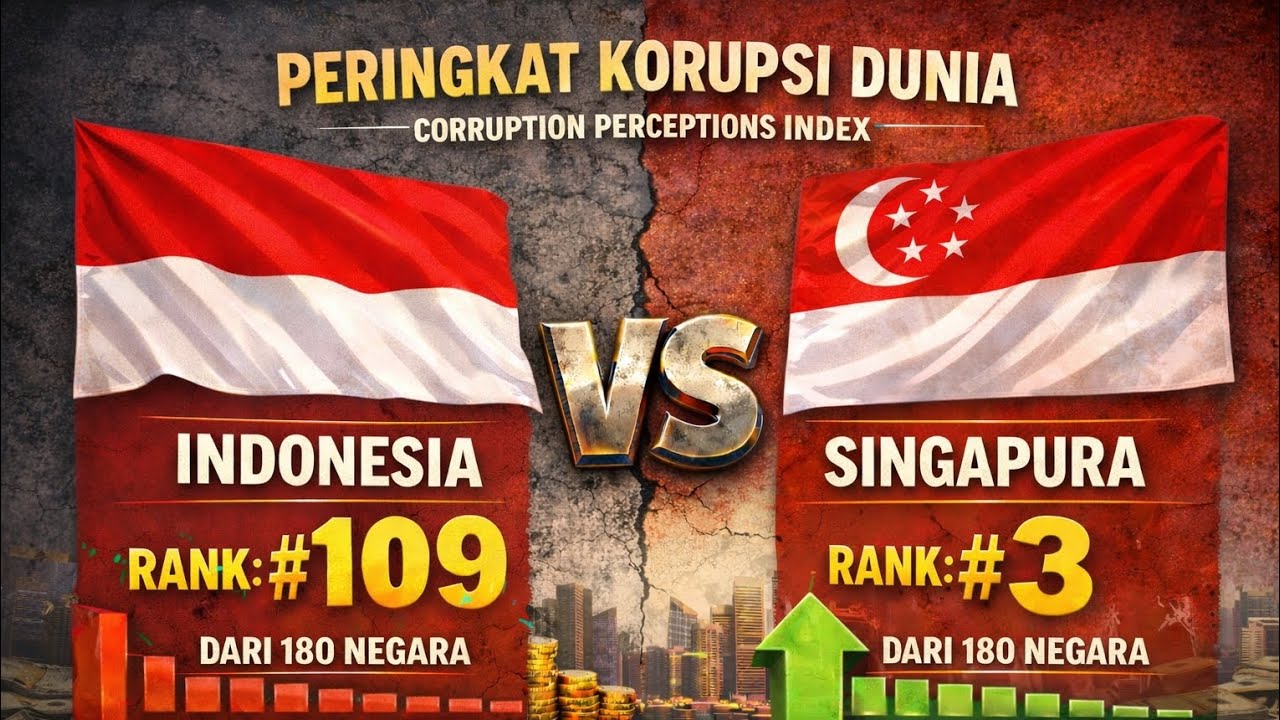 Singapura Masuk 3 Negara Paling Bersih Dunia Dari Korupsi, Indonesia Turun ke Peringkat 109