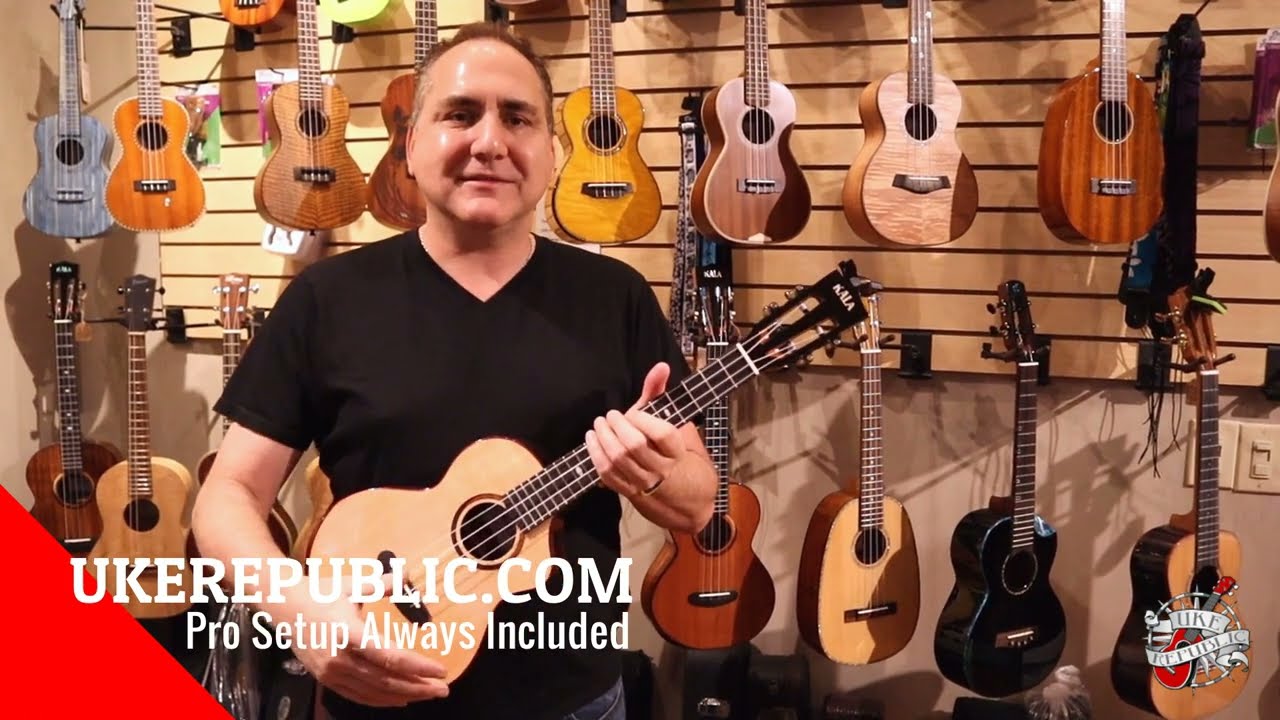 Kala KA-CT-SSRW-TG-C All Solid Gloss Spruce Rosewood Tenor Cutaway Ukulele Demo by UKE Republic