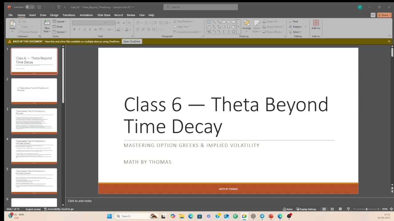 Class 6_2nd Batch — Theta Beyond Time Decay