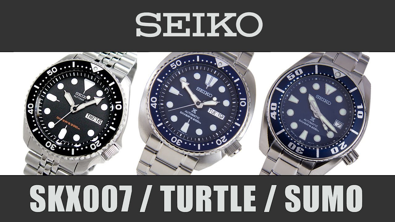 Seiko Comparison  - SKX007 / SRP773 Turtle / SBDC033 Sumo