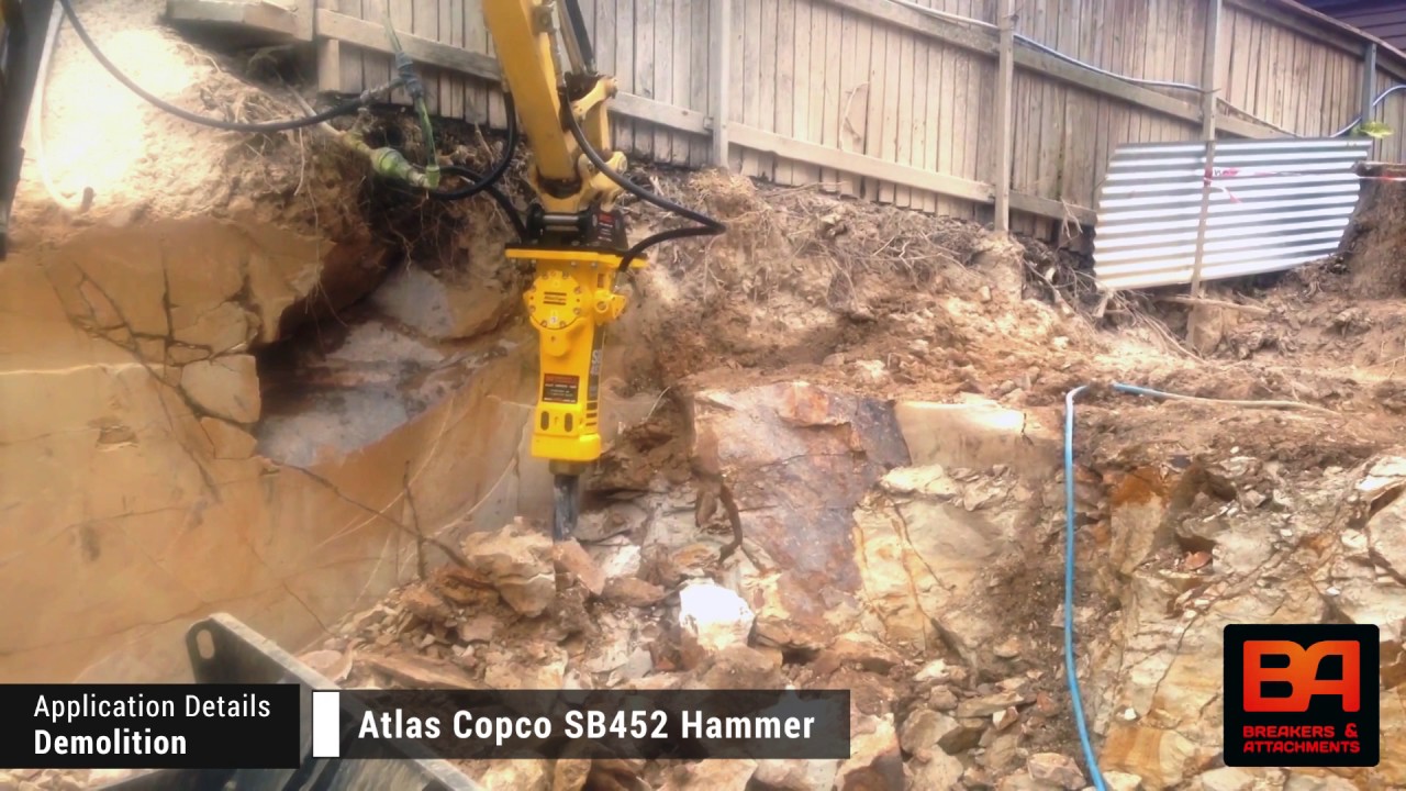 Site demo using Epiroc/Atlas Copco SB452 Hydraulic Hammer - BAEG