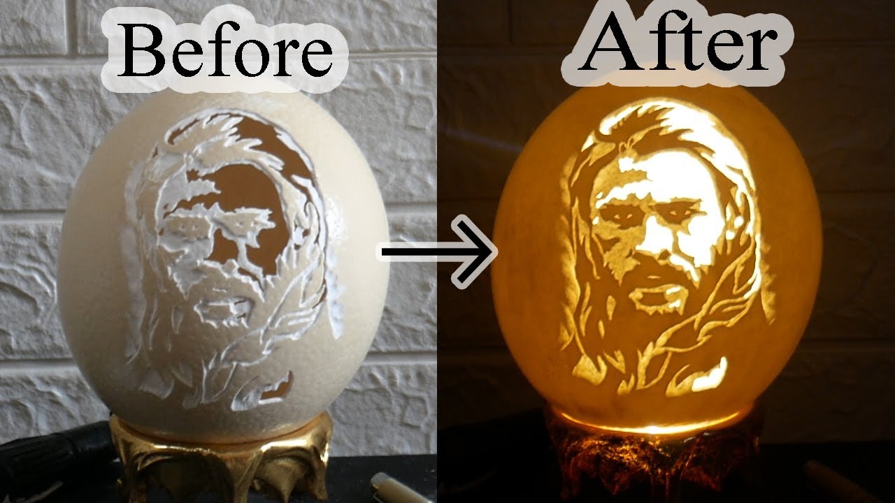 Carving Eggshell - Thor (Marvel) - Egg Art