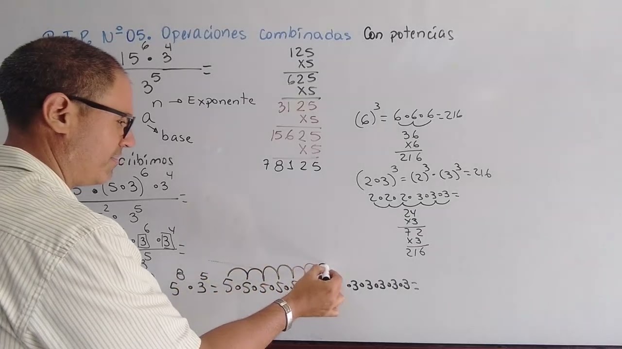 Operaciones combinadas con potencias. 