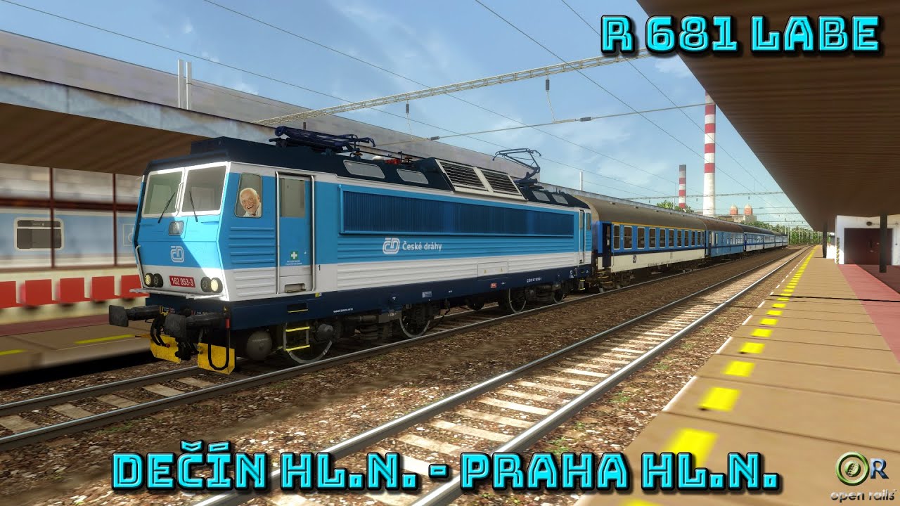 OpenRails CZ/SK - R681- Dečín hl.n - Praha hl.n.  - ČD 162 053-3