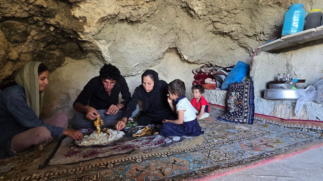 🔥 Real Cave Family Life in Iran | Daily Survival Challenge in the Wild Mountains 🏔️🔥
