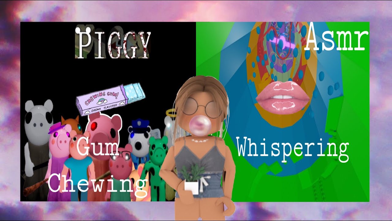 (Asmr) Playing Tower Of Hell and Piggy (Whispering and chewing gum)