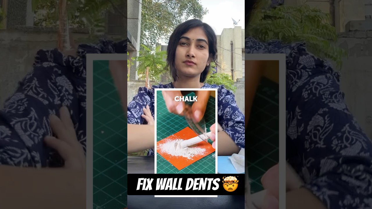 Fix wall Dents with chalk 🧱✏️🤯 || KaRiPieEast #shorts