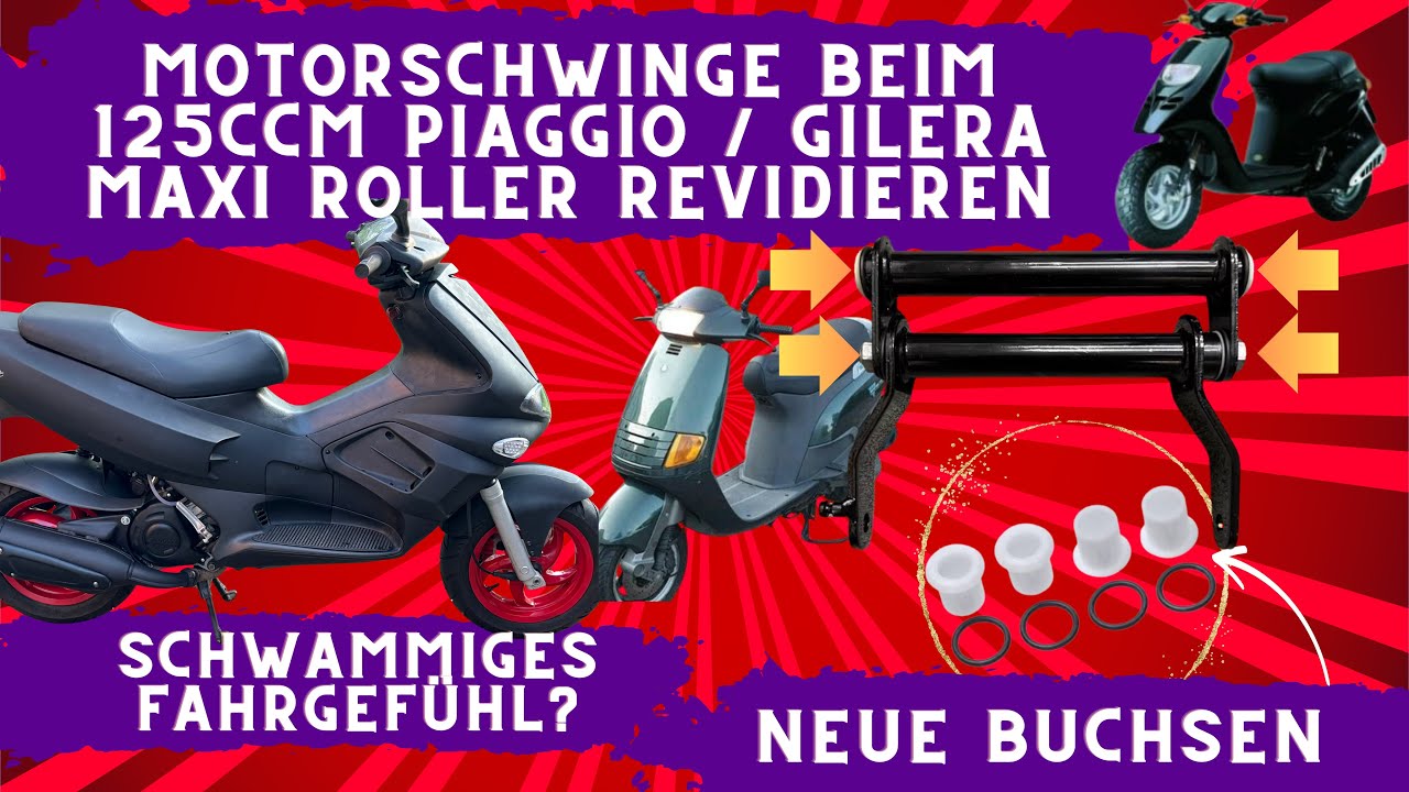 Gilera/ Piaggio 125ccm+ Roller Motorschwinge Kunststoffbuchsen austauschen- TPH / SKR / Runner/ Hexe