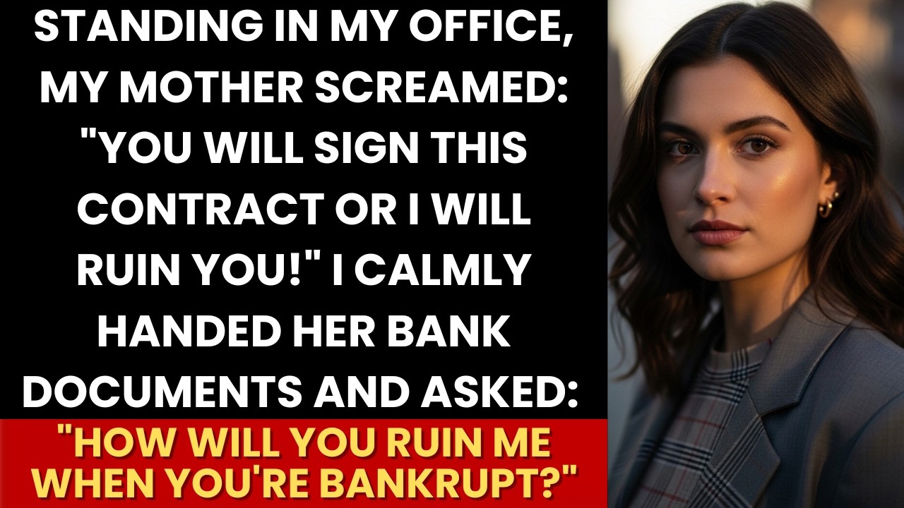 In My Office Mom Screamed “Sign Or I’ll Ruin You!” — I Handed Her The Bank Papers “You’re Bankrupt”