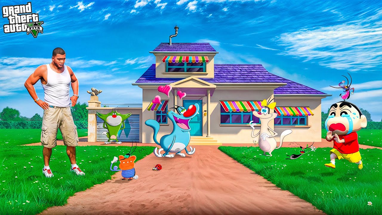 Franklin & Shinchan VISIT OGGY’S HOUSE in GTA 5