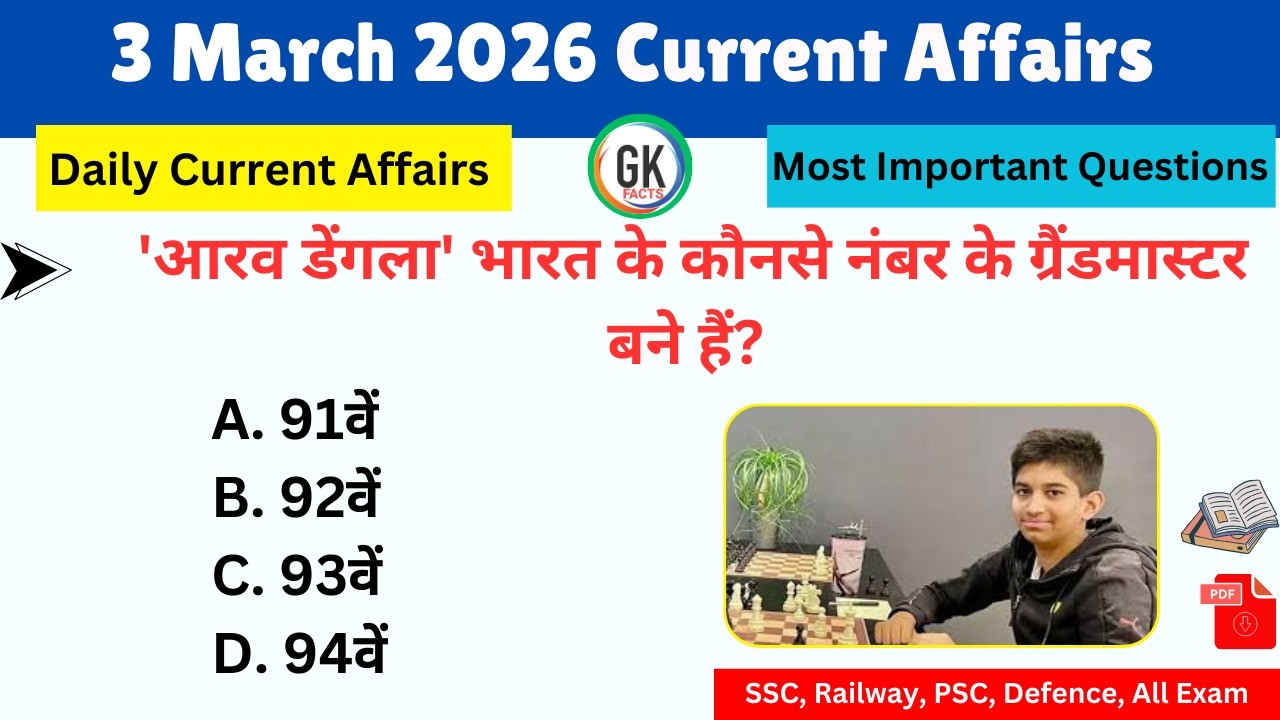 3 March 2026 Current Affairs | Current Affairs Today | GK FACTS