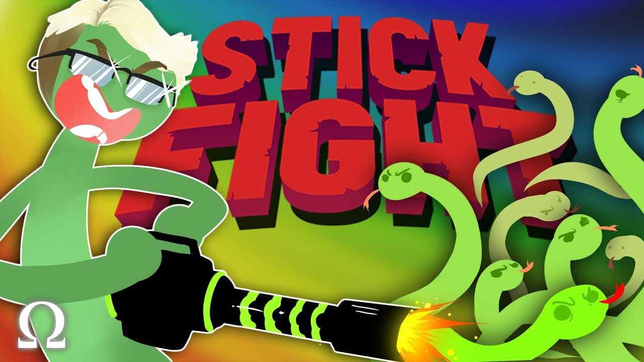 SUPER SNAKE MINI-GUN FUN! | Stick Fight #8 Funny Moments Ft. Mini, Jiggly, Kryoz