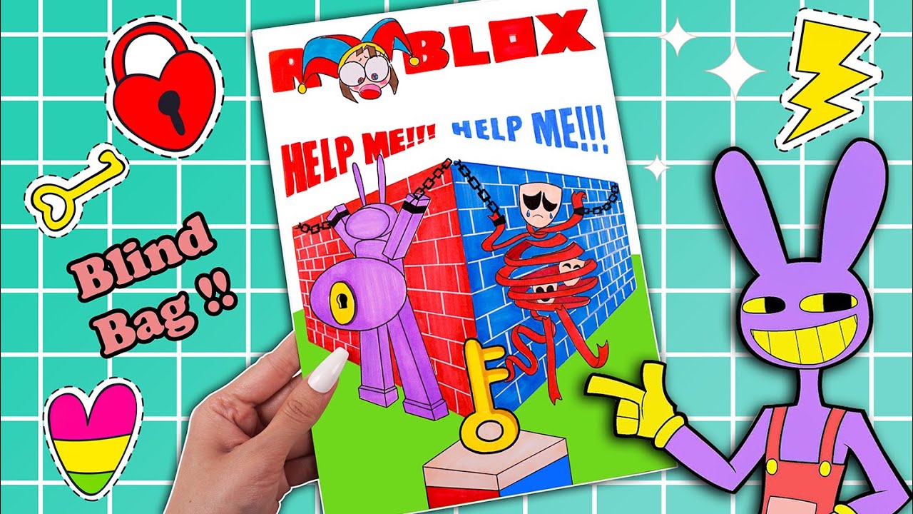 🤡 Paper Diy 🤡 Roblox The Amazing Digital Circus 🎪 Gaming Key + Pomni Squishy - Blind bag asmr