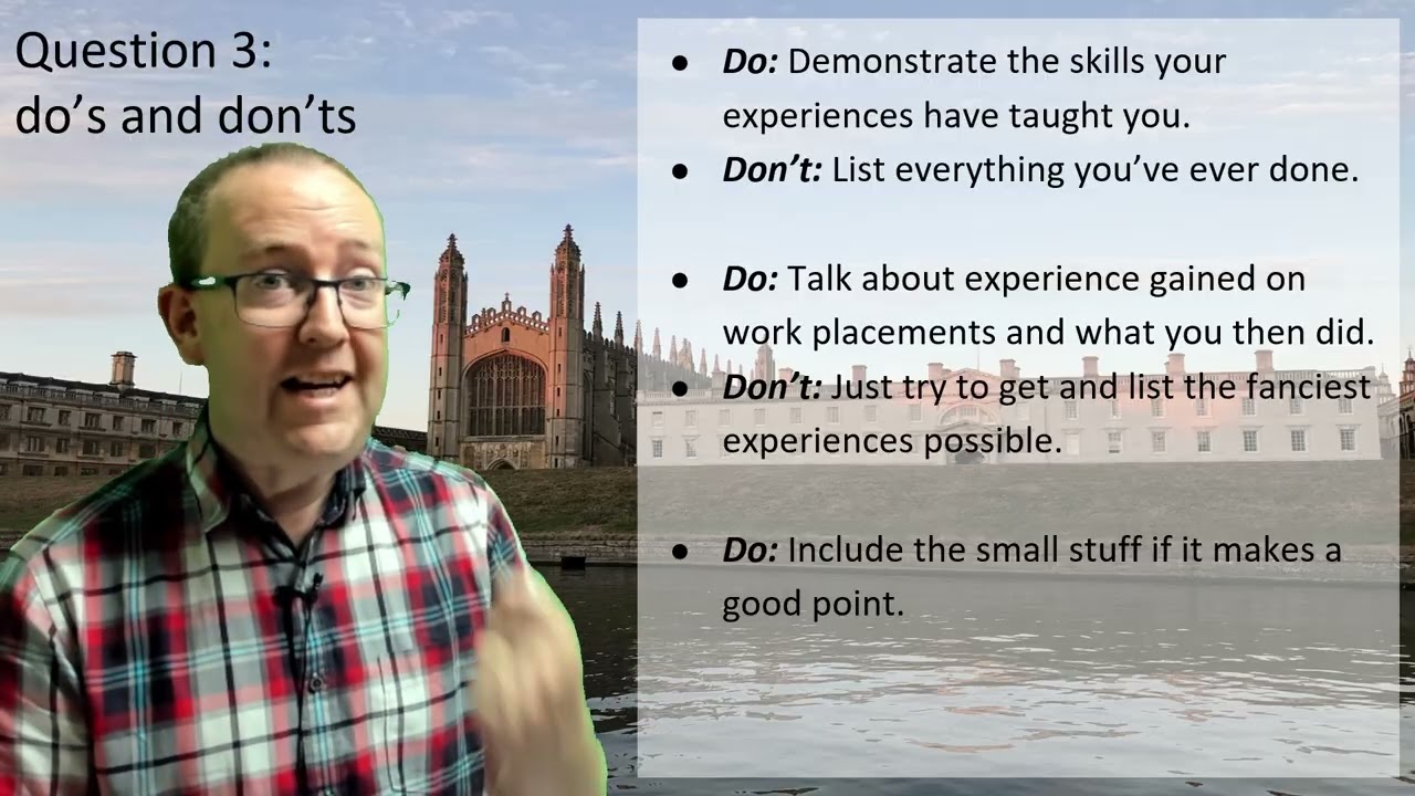 UCAS Personal statements 2026 - Question 3: Experiences