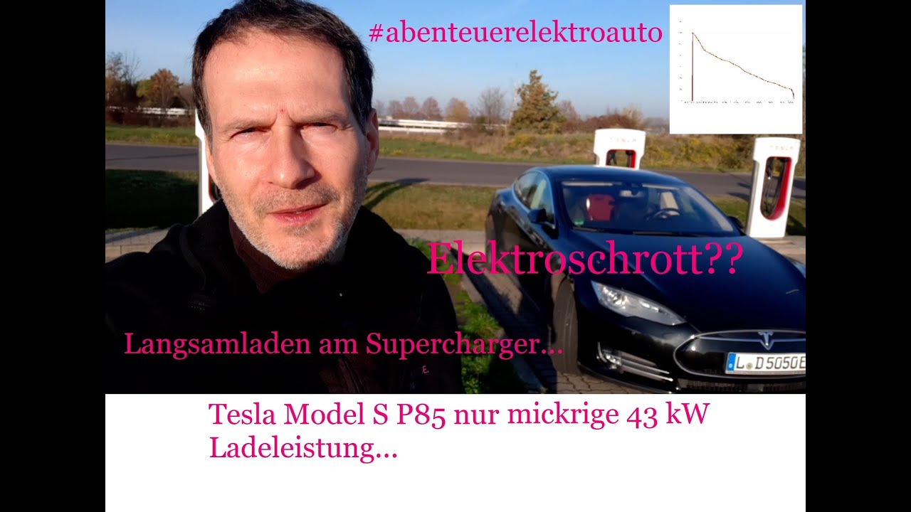 Langsamladen am Supercharger... Tesla ModelS P85 nur mickrige 43 kW Ladeleistung... Elektroschrott??