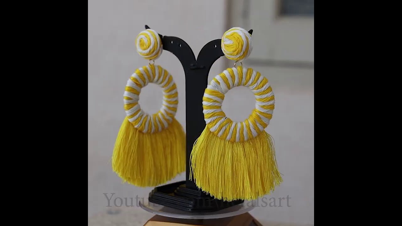 Yellowish Earrings!!.. Daily Wear Long Tassel | Suitable on Western, Kurti, GownDresses & Saree