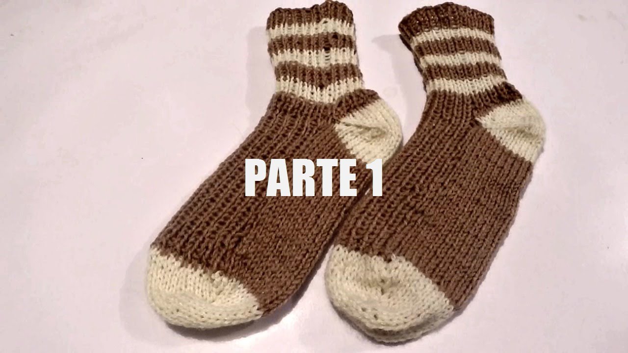CALCETIN DE LANA TEJIDO parte 1 / HOW TO KNIT WOOL SOCKS