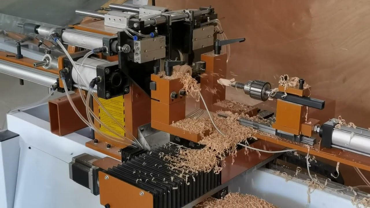 inner cutting drilling Auto loading small cnc woodturning lathe machine