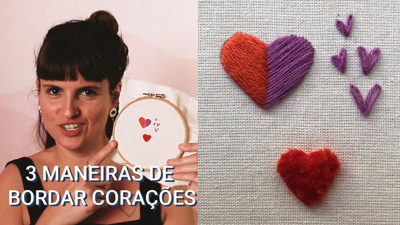 3 maneiras de bordar coração #121