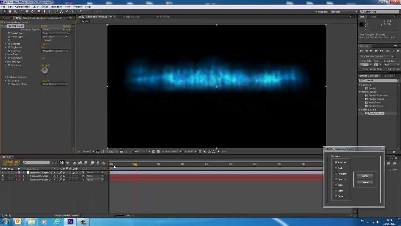 Tutorial After Effects CS6 - Crear Título animado con  Entropy