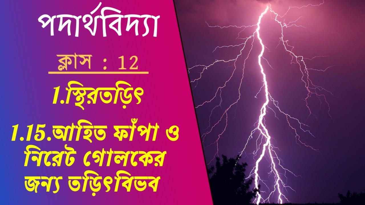 1.15.আহিত গোলকের জন্য তড়িৎবিভব(Class-12) - স্থিরতড়িৎ