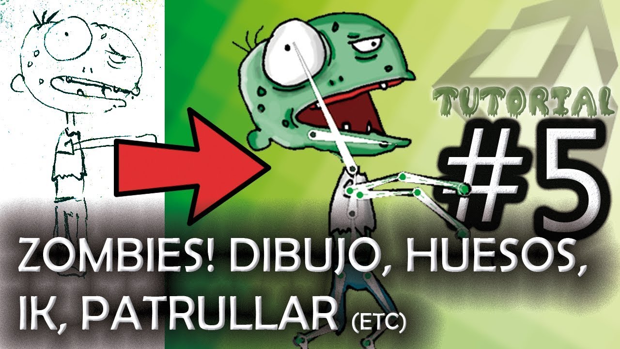 #5: Los zombies! (dibujar, huesos, IK, caminar, patrullar una zona) [Unity, tutorial completo]