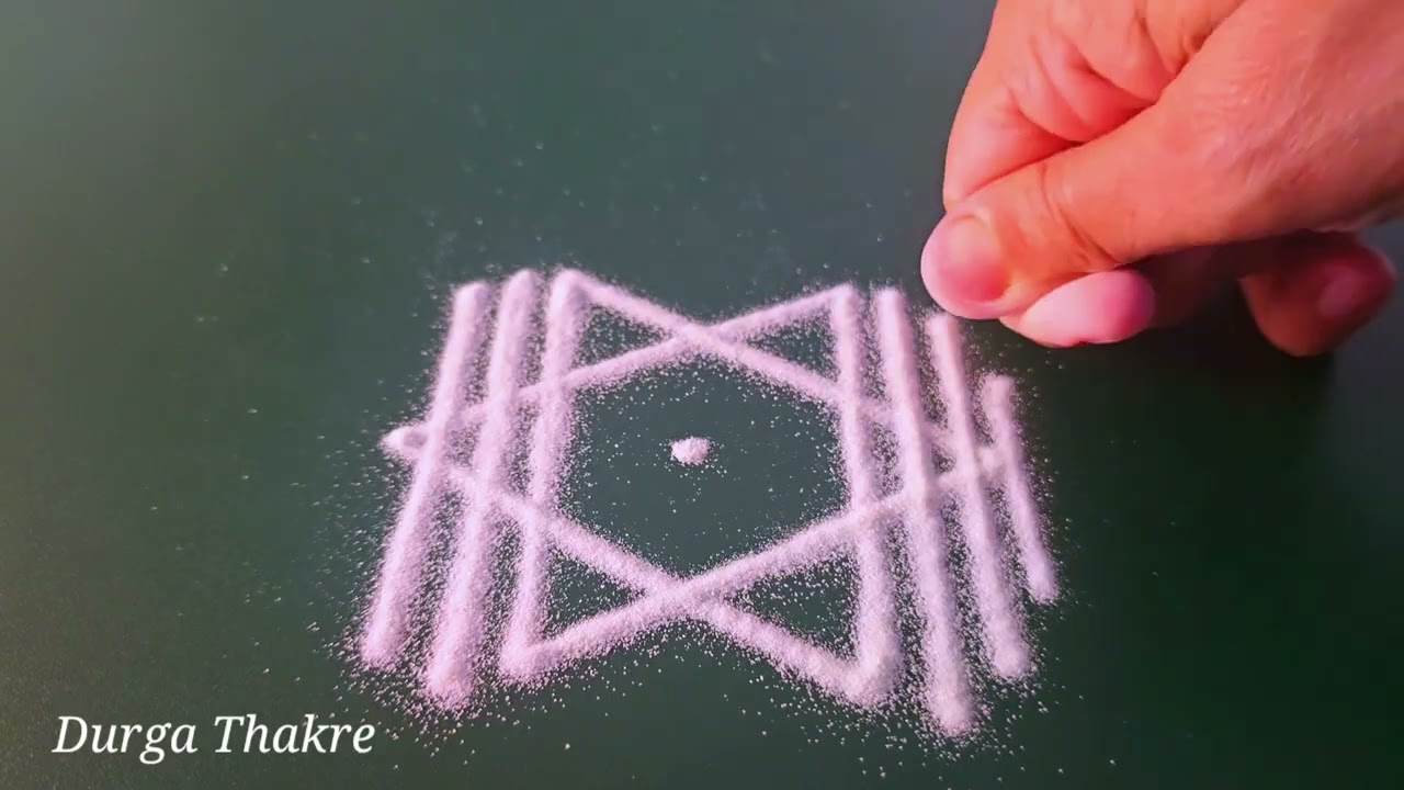 ⭐ Star Rangoli Design for small Space | Beginners step by step Beautiful Rangoli for pooja room