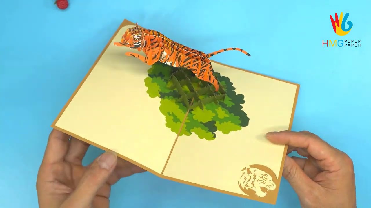 How To Make Pop Up Card For Fathers' Day | Tiger Popup Card For Father's Day