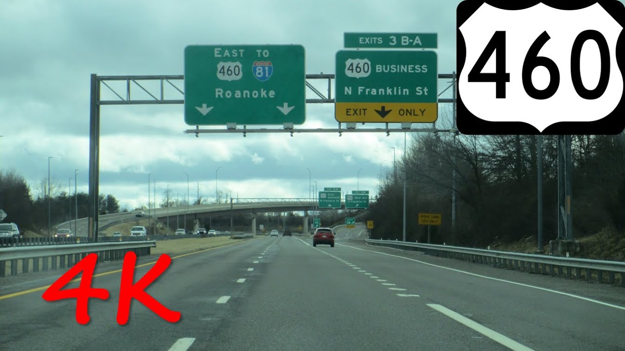 ⁴ᴷ US Route 460 (Blacksburg, VA) eastbound [4K VIDEO]