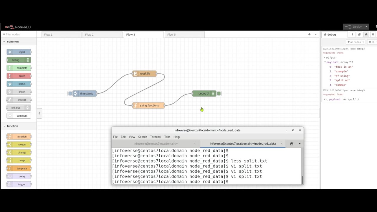 Applying String Functions on Data Using Node-RED