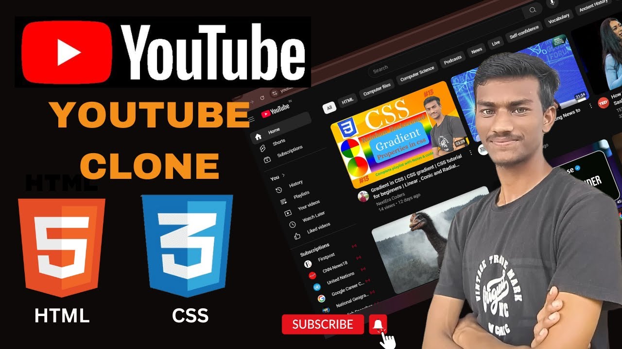 How To Make A YouTube Clone Website Using HTML And CSS |  Build YouTube Clone UI  |Complete Guide.