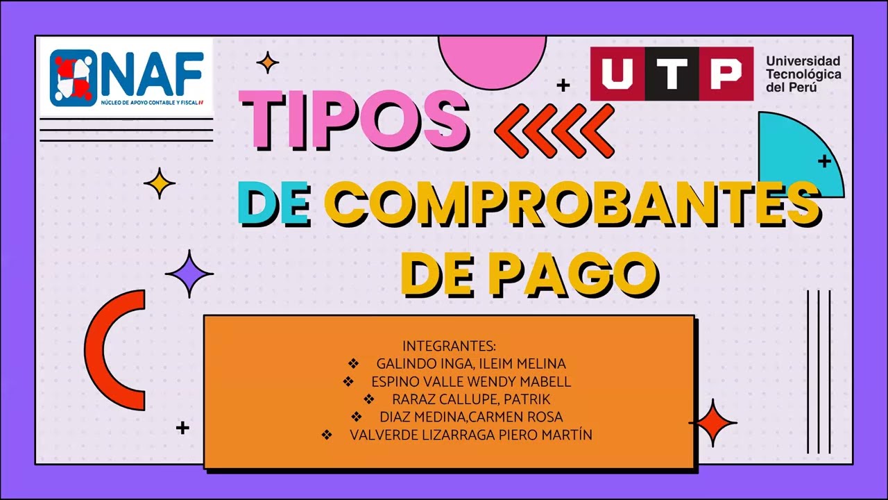 TIPOS DE COMPROBANTES DE PAGO