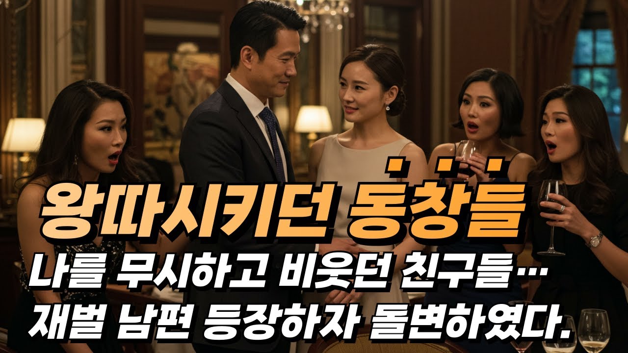 왕따시키던 동창들 - 나를 무시하고 비웃던 친구들, 재벌 남편 등장하자 돌변하였다.