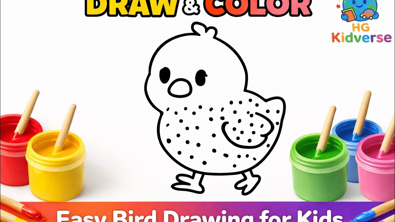Cute Bird Coloring for Kids 🐦🎨 | Fun & Easy Drawing 