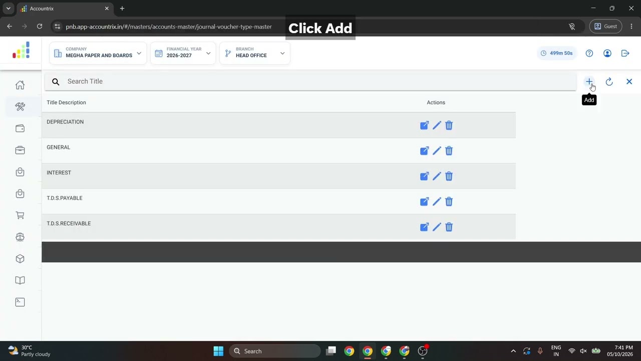 How to Create Journal Voucher Type in Accountrix | Accountrix Help