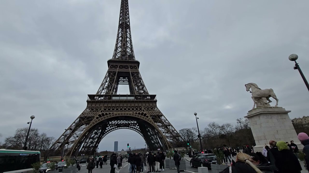 Paris Eiffel  Tower in winter 