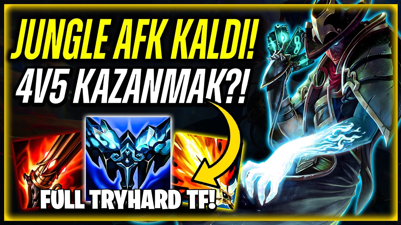 AFK JUNGLE'A RAĞMEN OYUN KAZANMAK?! | FULL TRYHARD TWİSTED FATE! | TF vs Akali LoL Oynanış