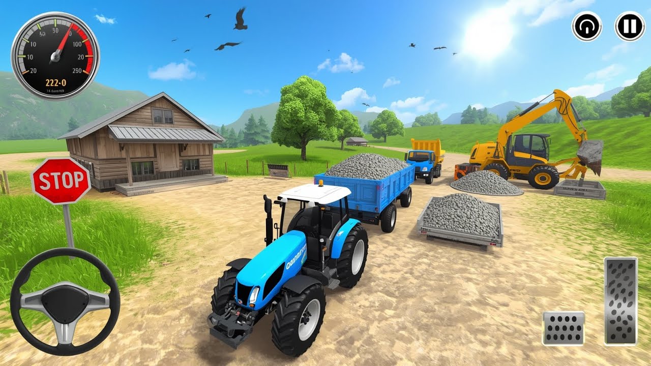 🔴Drive JCB and Uploading 🪨🏗Stone From Dumper🌋Truck in Game#truck #jcb#tractor#dumper#games 0139