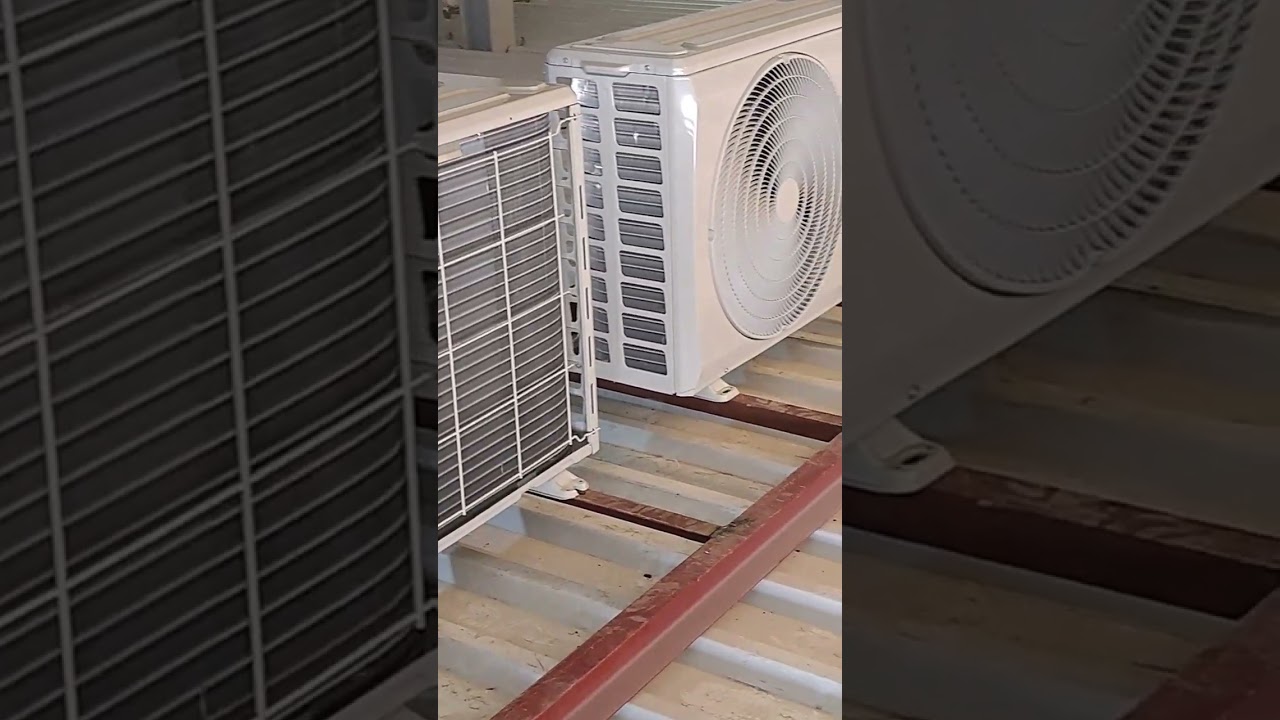 Fixing of ac outdoor unit.#fabrication #construction #shorts
